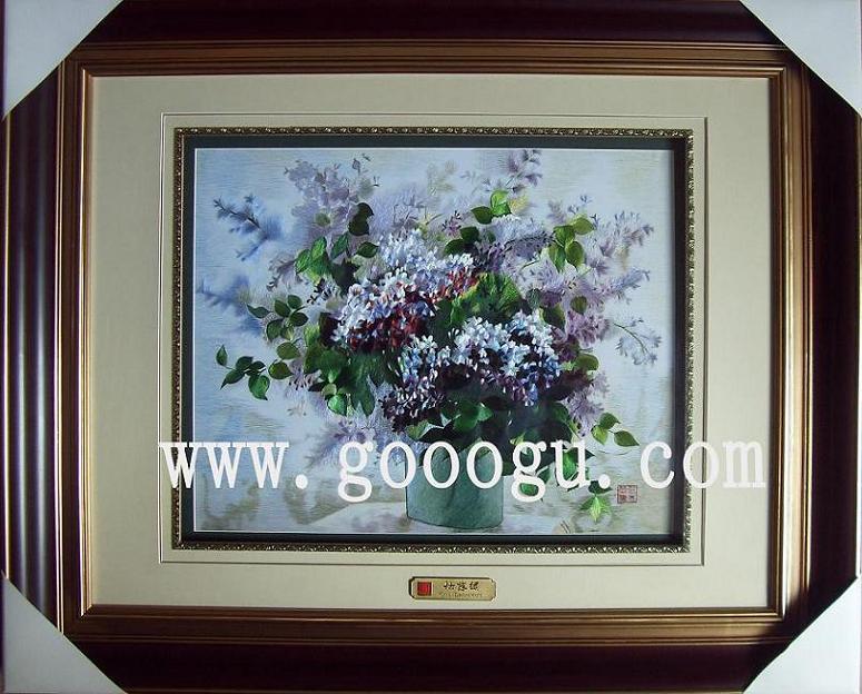 蘇州刺繡精品，高檔刺繡工藝品，花卉刺繡畫