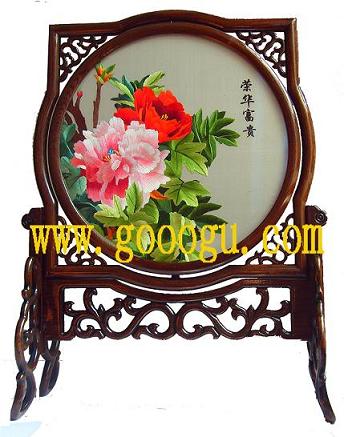牡丹雙面繡，雙面繡牡丹臺(tái)屏