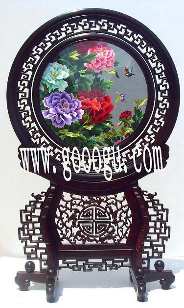 牡丹刺繡 ，高檔牡丹雙面繡