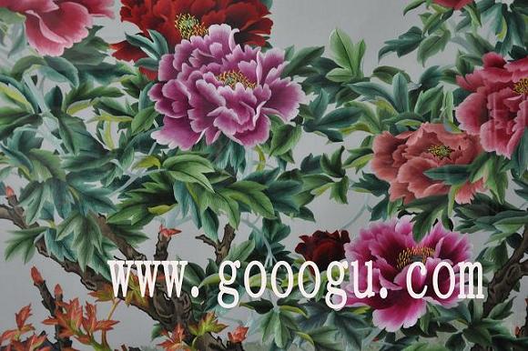 蘇繡屏風(fēng)，刺繡屏風(fēng)圖，榮華富貴刺繡畫(huà)