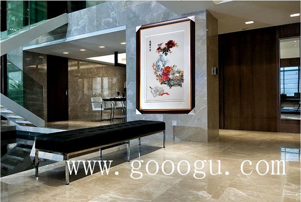 高檔裝飾畫效果圖，蘇繡精品畫