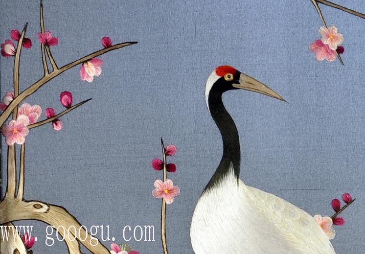 精品刺繡畫、梅花仙鶴!