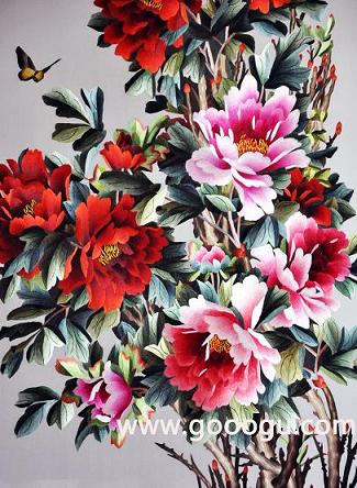 牡丹蘇繡畫，高檔刺繡牡丹榮華富貴，雙面繡牡丹隔斷